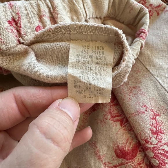Soft Surroundings Vintage Antique Cottage Pattern Ruffle Hem Linen Blend Skirt - Picture 13 of 13
